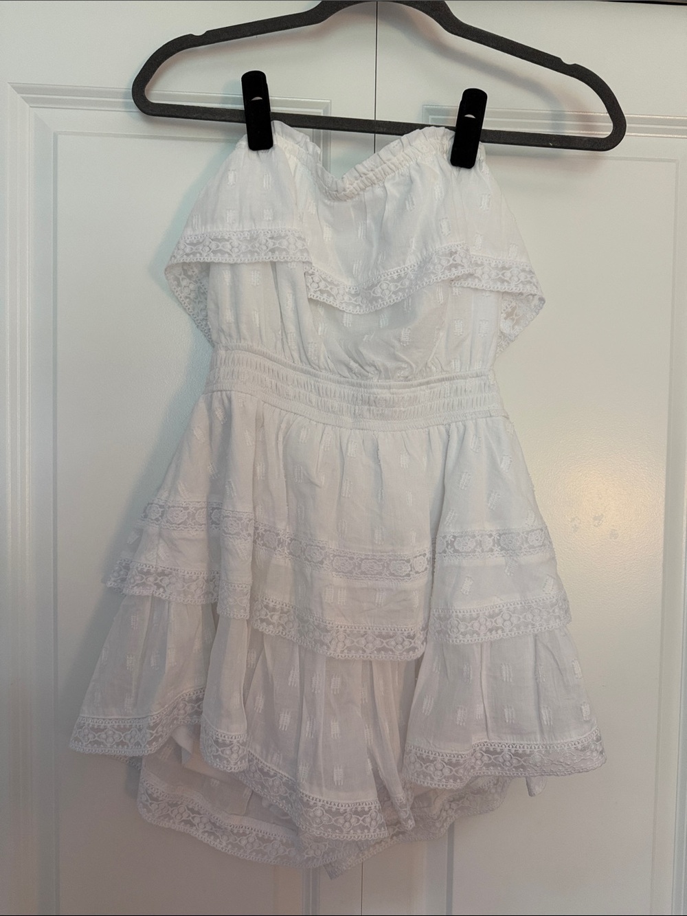 White Tiered Lace women’s romper - Classic Girly Summer Style